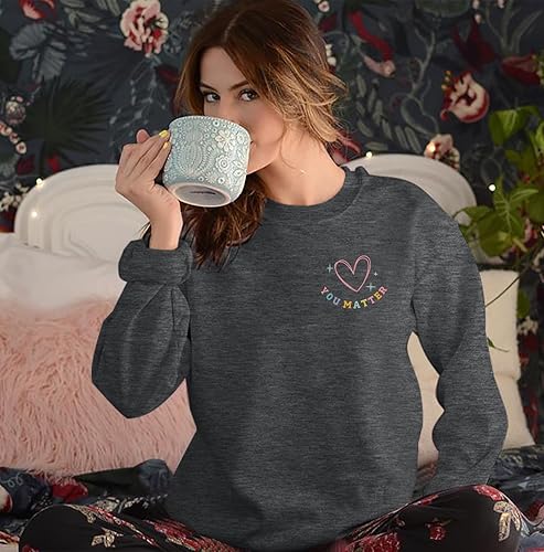 Vista 2 de VILOVE Sudadera de salud mental para mujer Dear Person Behind Me Pullover Casual Inspiration Be Kind Blusa Tops