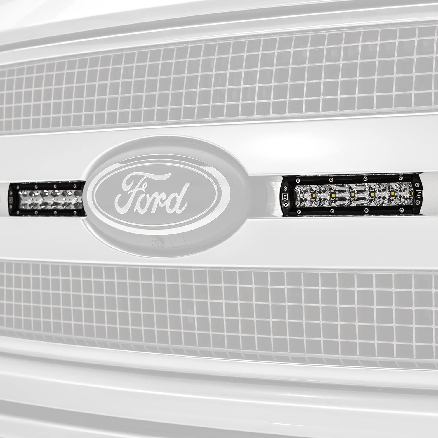 ZROADZ 2018-2019 Ford F-150 Platinum OEM Grille LED Kit, Incl. (2) 6 Inch LED Straight Single Row Slim Light Bars - PN #z415583-KIT