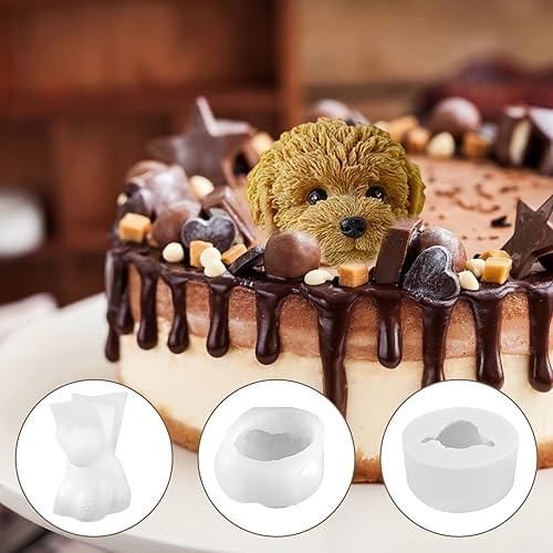 Miniatura 7 de Aispring1234 - Molde de vela 3D para perros, moldes de silicona para velas de cachorro, molde de jabón de caniche animal, molde de silicona para