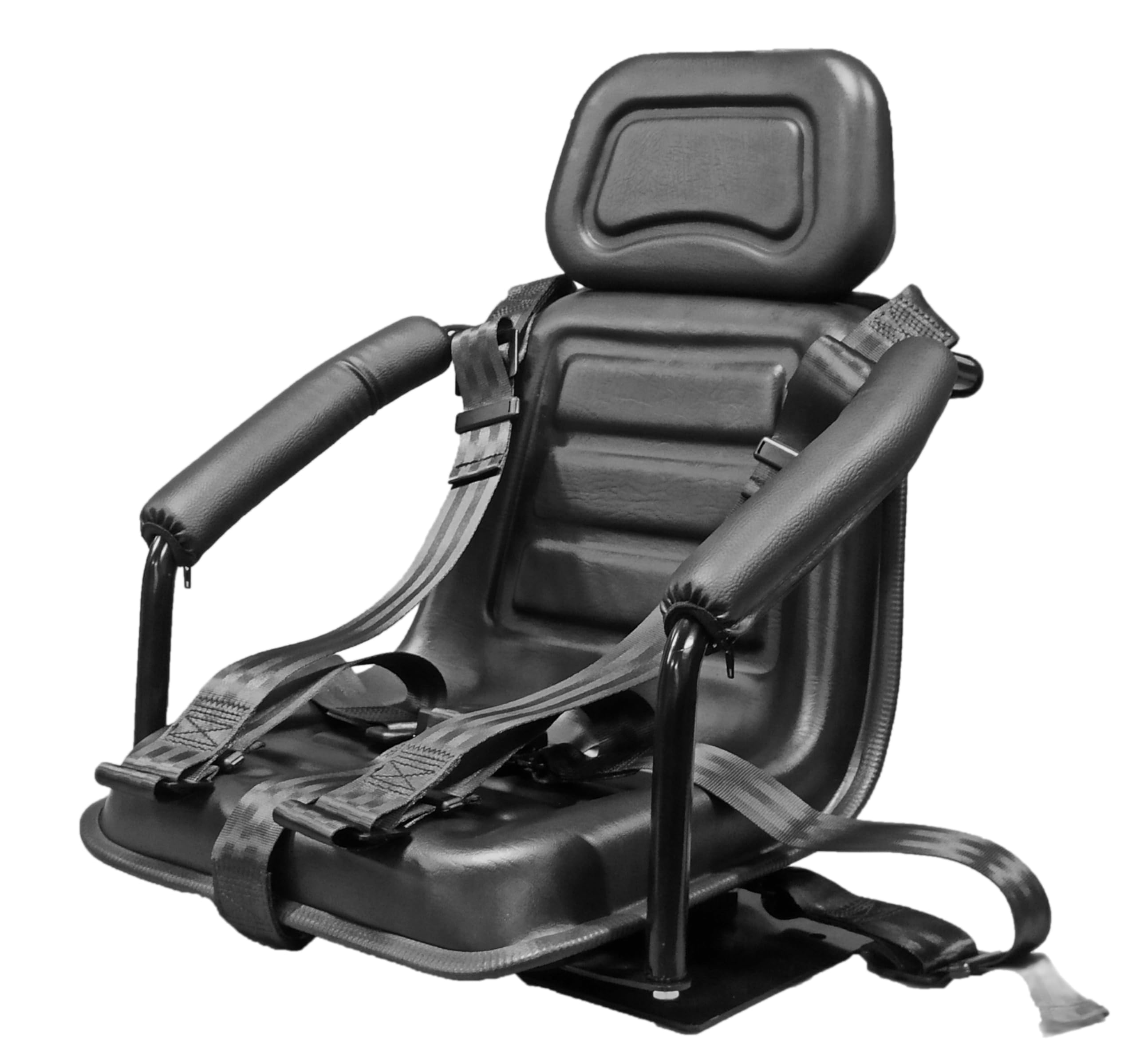Kindersitz Traktorsitz Schleppersitz Traktorkindersitz starr ungefedert mit Montageplatte PVC Schwarz KS 44/KID5P mit gepolsterten festen Armlehnen beidseitig