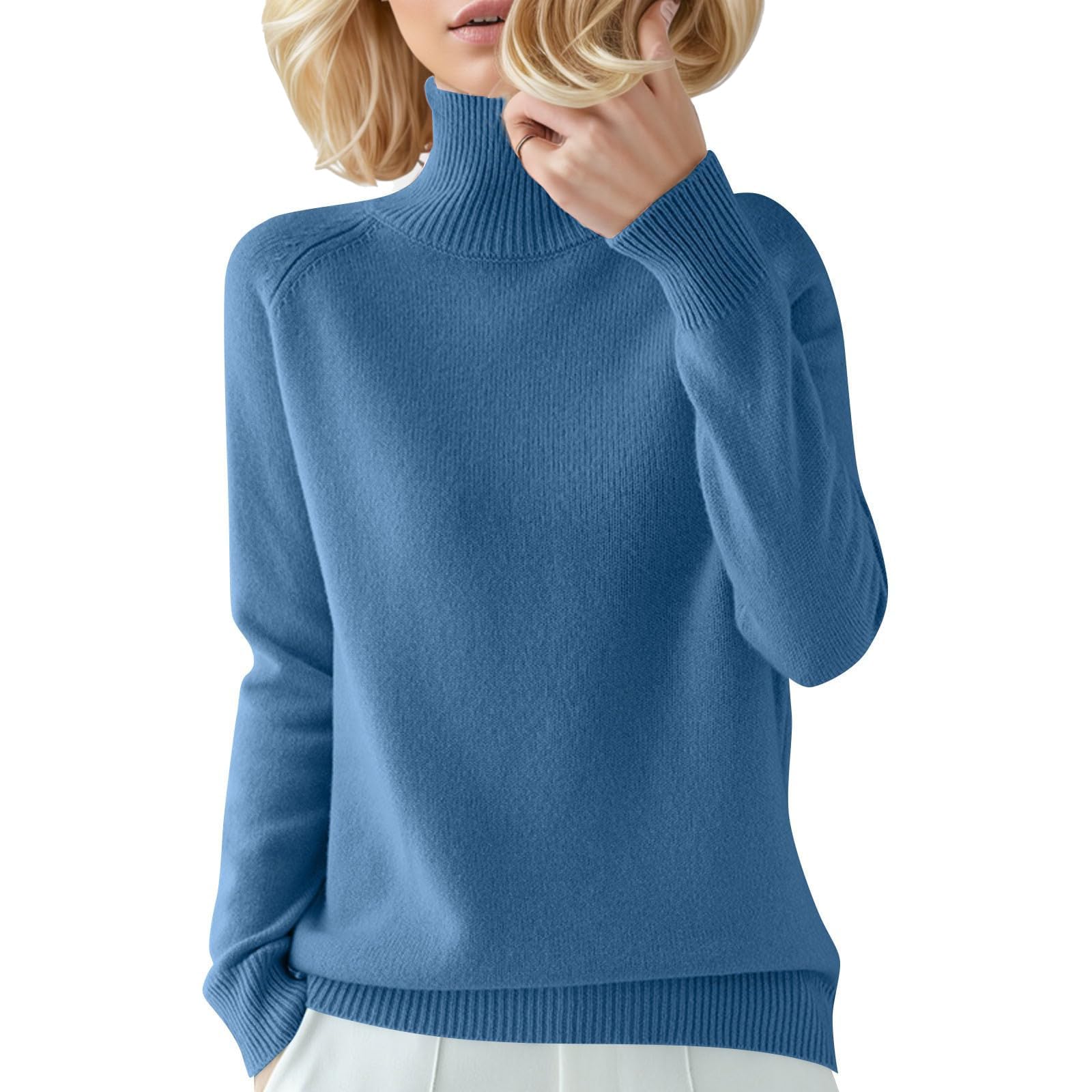 Womens Turtleneck Sweaters Cable Knit Thicken Loose Pullover Long Sleeve Fall Winter Warm Sweatshirt Casual Tops