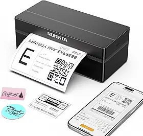Rongta Impressora térmica de etiquetas de envio Bluetooth, impressora de etiquetas sem fio 4x6 para envio de pacotes e pequenas empresas, compatível com Windows/Mac/Android/iOS, suporta USPS, UPS