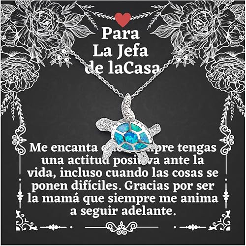 Regalos Cristianos para mamá - Me encanta que siempre tengas una actitud positiva ante la vida. Collar de tortuga de