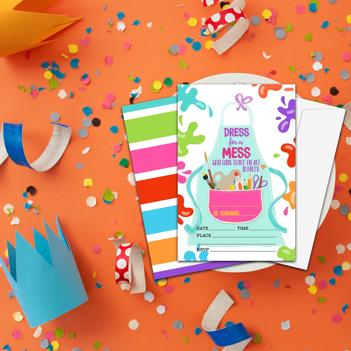 dress for a mess party invitation Editable Dress for A Mess Painting Birthday Invitation for Girls, Rainbow Art Party, Paint Party Birthday Invitations, Editable Template