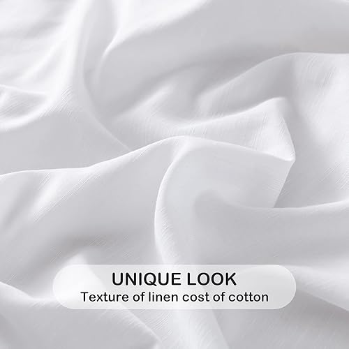 Miniatura 2 de PANDATEX 55% Bambú 45% algodón lino texturizado juego de sábanas para cama Individual, matrimonial Queen King