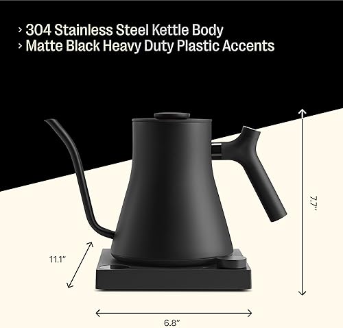 Miniatura 2 de Paquete para conocedores del café negro mate hervidor eléctrico de cuello de cisne Fellow Stagg EKG Pro + molinillo de cerveza de oda Gen 2