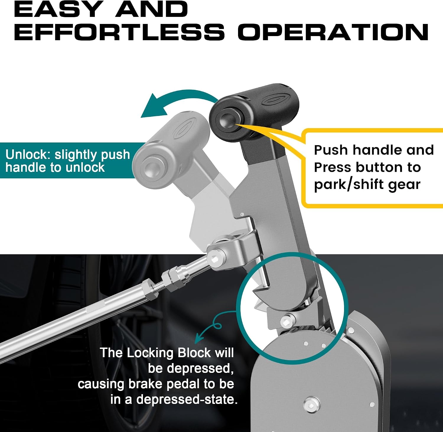 Handicap Drivers Fixed Hand Controls Permanent Device for Disabled Cars image 2