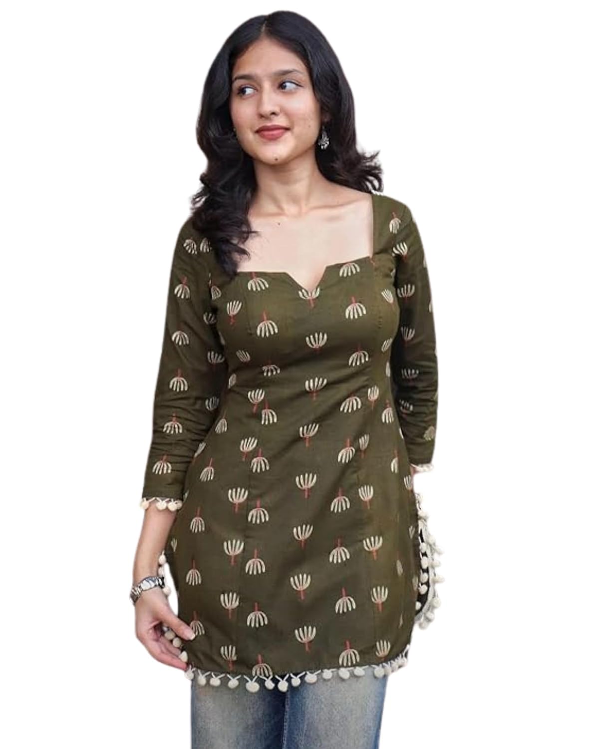 ZORASHA Fashion Women’s Cotton 3/4 Sleeve Printed Short Kurti with Tassel Hem Detail - Review, Price and Buying Guide