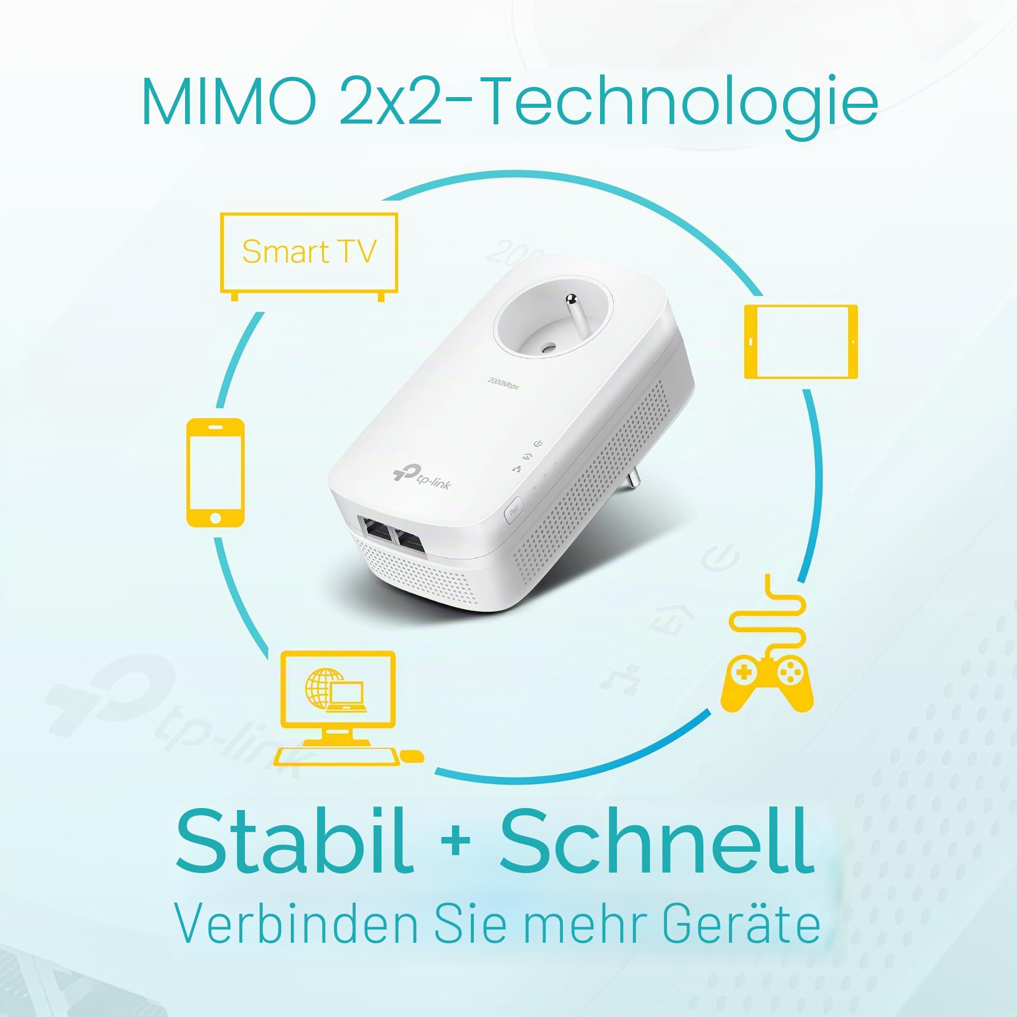 TP-Link TL Adapter-Set CPL CPL, TL-PA9025P KIT(FR), Weiß, 2000 Mbps (Hyper Rapide) + Prise intégrée