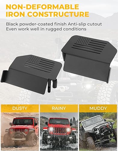 Miniatura 6 de Estriberas Wrangler mejoradas compatibles con Wrangler JK JL Gladiator JT 2007 a 2024, ángulo de 120 para puerta exterior, bisagra, pedales,