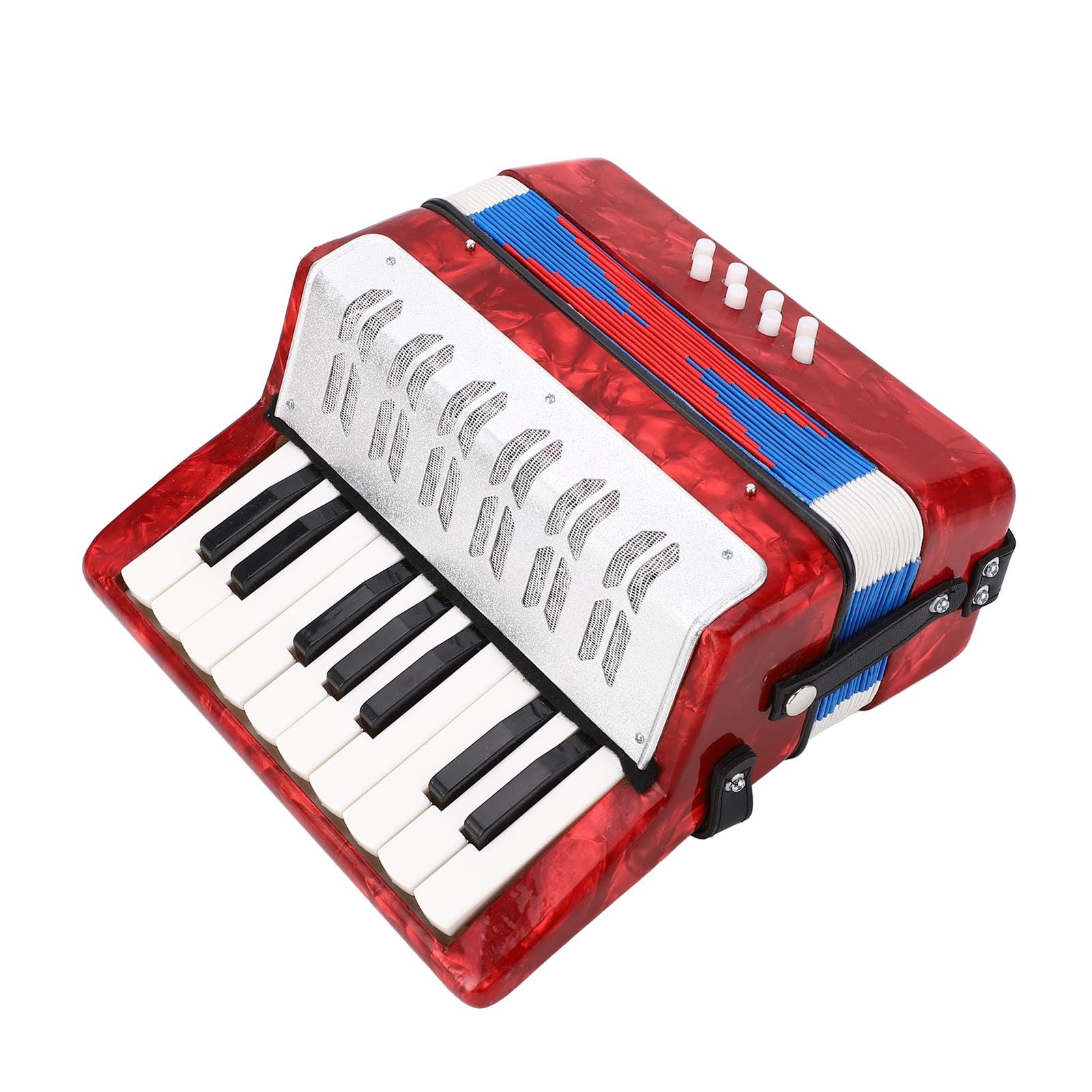 Eminchu Strumento Musicale per Fisarmonica a Piano, Leggero e Resistente, 17 Tasti, 8 Bassi, per Studenti Principianti, in Celluloide ABS per Bambini (GREEN) (rosso)
