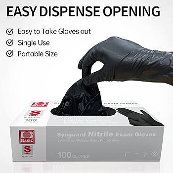 Amazon.com: Basic Medical Black Nitrile Exam Gloves - Latex