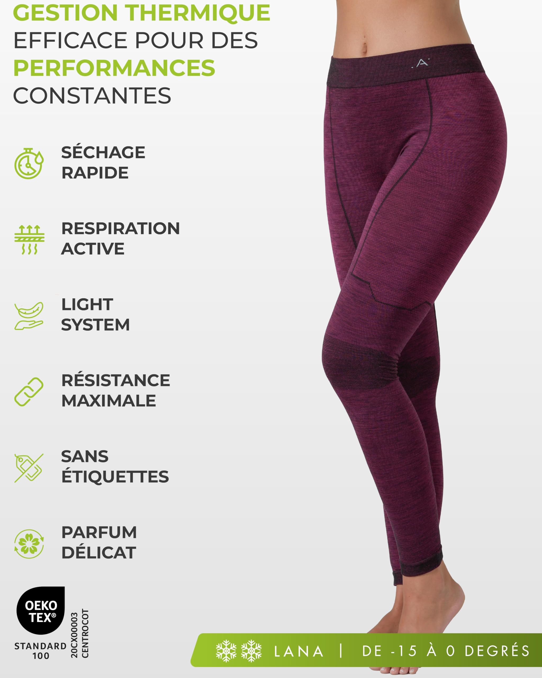 Risalti Collant Thermique Homme Femme en Laine Merino – Legging Thermique Femme Homme Hiver, sous Vêtement Chaud Respirant, Stretch sans Coutures - Made in Italy