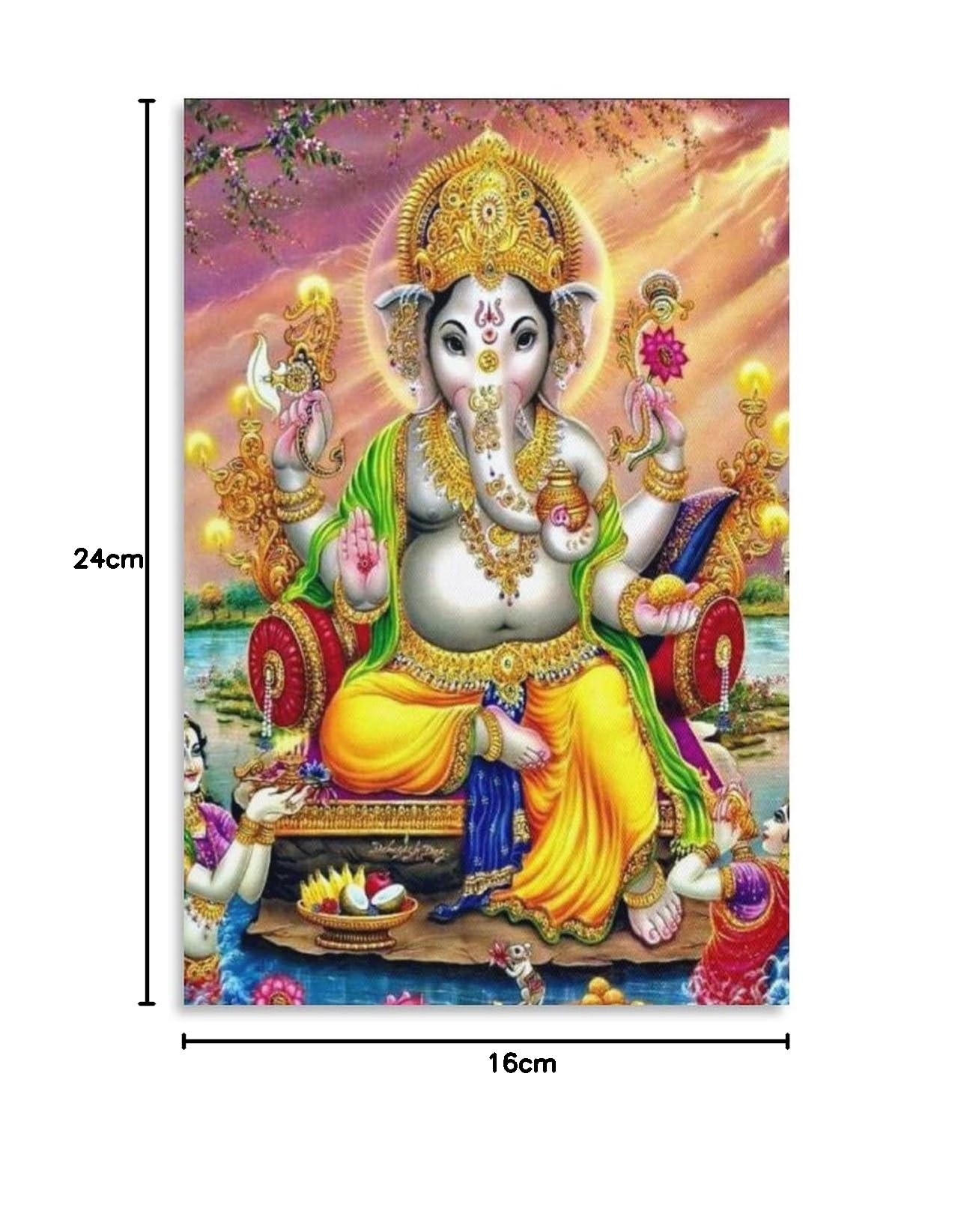 Poster di Lord Ganesha, induismo, divinità indiane, cultura rituale religiosa, decorazione da parete, poster su tela, 40 x 60 cm