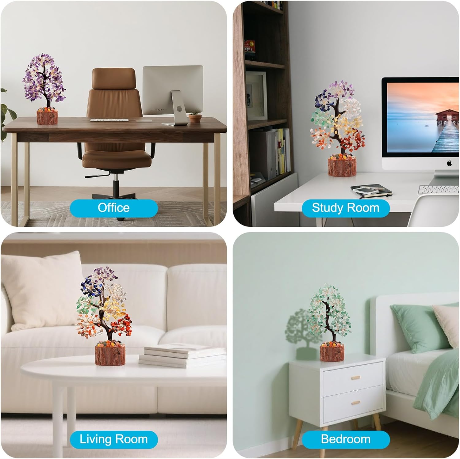 7 Chakra Crystal Tree of Life,Birthday Gifts for Women, Healing Crystal and Stones for Positive Energy,Gifts for Sister and Mom,House Warming Gift,Money Feng Shui Tree Decoration - Image 5