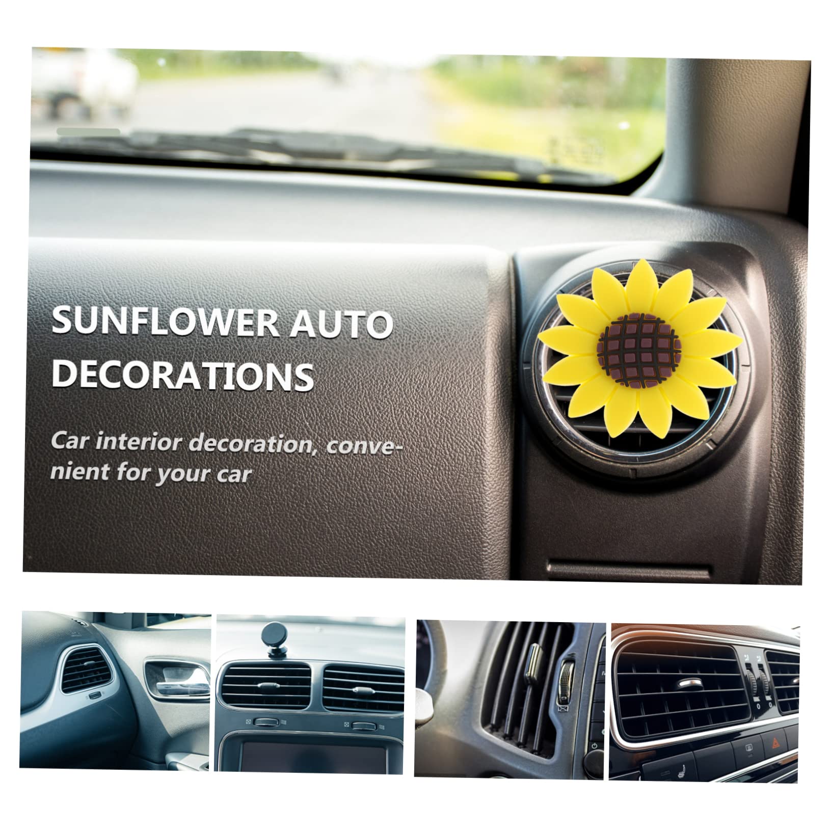 ibasenice 5 Set Di Accessori Per Auto Clip A Forma Di Girasole Clip Per Bocchette Di Ventilazione Per Auto 4 Pezzi * 5