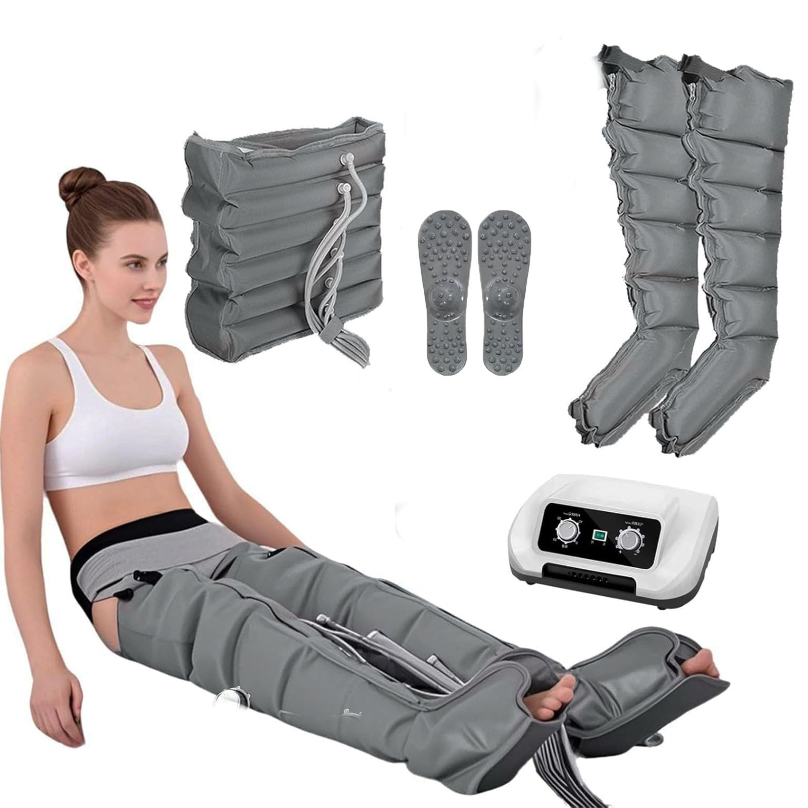 Massaggiatore Polpacci︱Pressoterapia Linfodrenaggio Professionale︱ Gambali Pressoterapia︱6 Cavità Macchinario Pressoterapia Gambe︱Massaggio Linfodrenante (Set Combinati Opzionali)