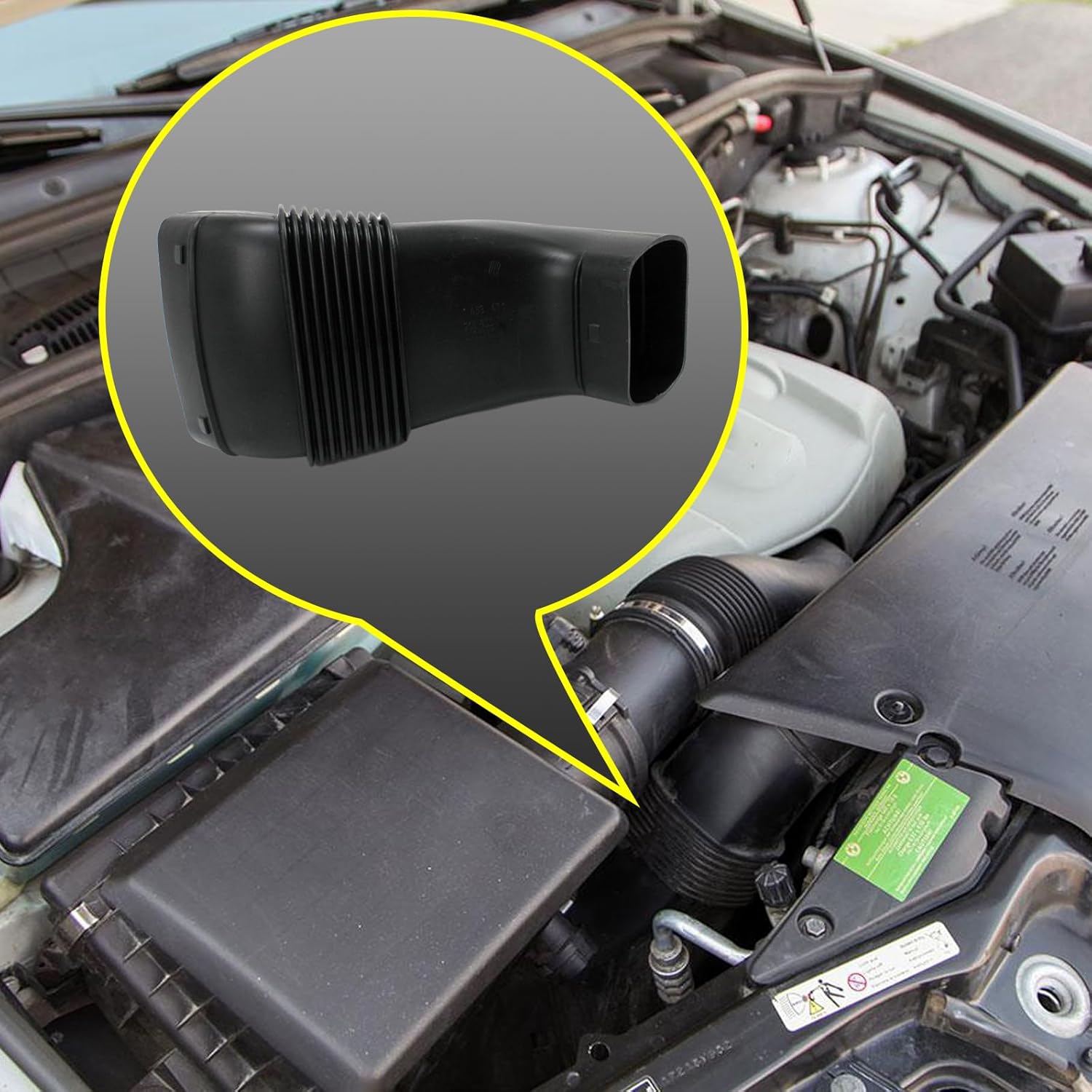 Rubber Boot 13711438471 Engine Air Intake Hose Pipe Tube, Air Intake Duct Compatible with 2001 2002 2003 2004 2005 2006 BMW X5 3.0i (E53) 3.0L