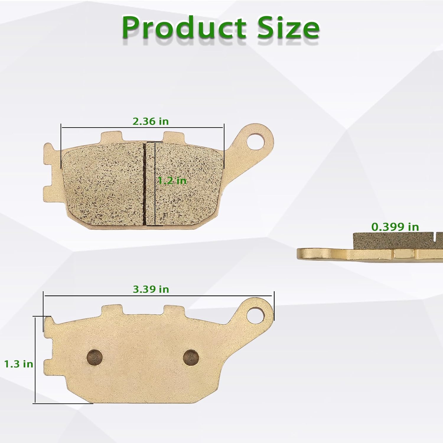 Sintered Rear Brake Pads for Honda VT1100 VT1300 VTX 1300 CBR 600 F4 F4i 600RR 900RR 929RR 1000RR CRF1000 L Africa Twin for Suzuki DL 650 1000 V-Strom for Yamaha FZ6 FZ6R FZ-07 MT-07 YZF R1 R6 R6S