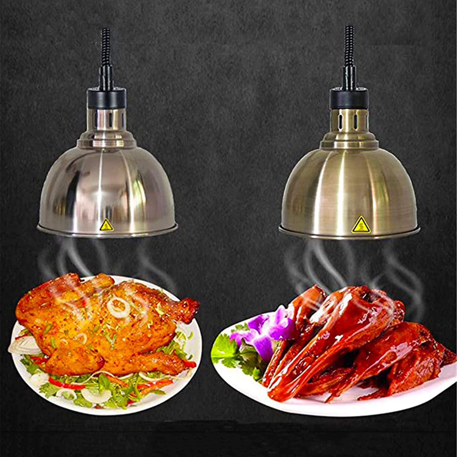 Lámpara de calor ajustable para alimentos, lámpara retráctil para calentar alimentos, lámpara colgante de 3 piezas, calentador de alimentos comercial, servidor de buffet, equipo de restaurante buffet