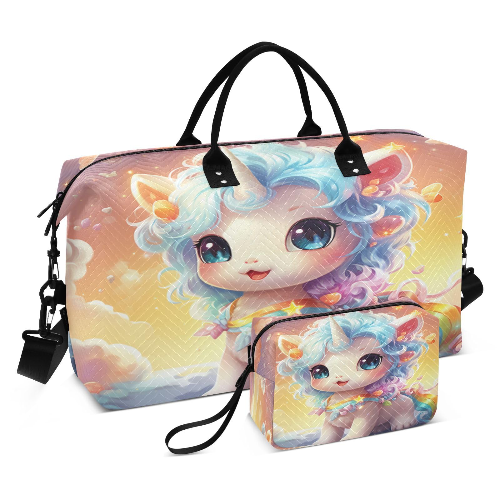 Cool Watercolor Unicorn Sports Swim Gym Bag Weekender Duffel Travel Bags Handbag with Makeup Storage Bag for Girls Men