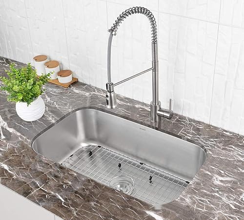 Miniatura 33 de Fregadero para cocina, Ruvati Parma, montaje bajo encimera, calibre 16, RVM4131