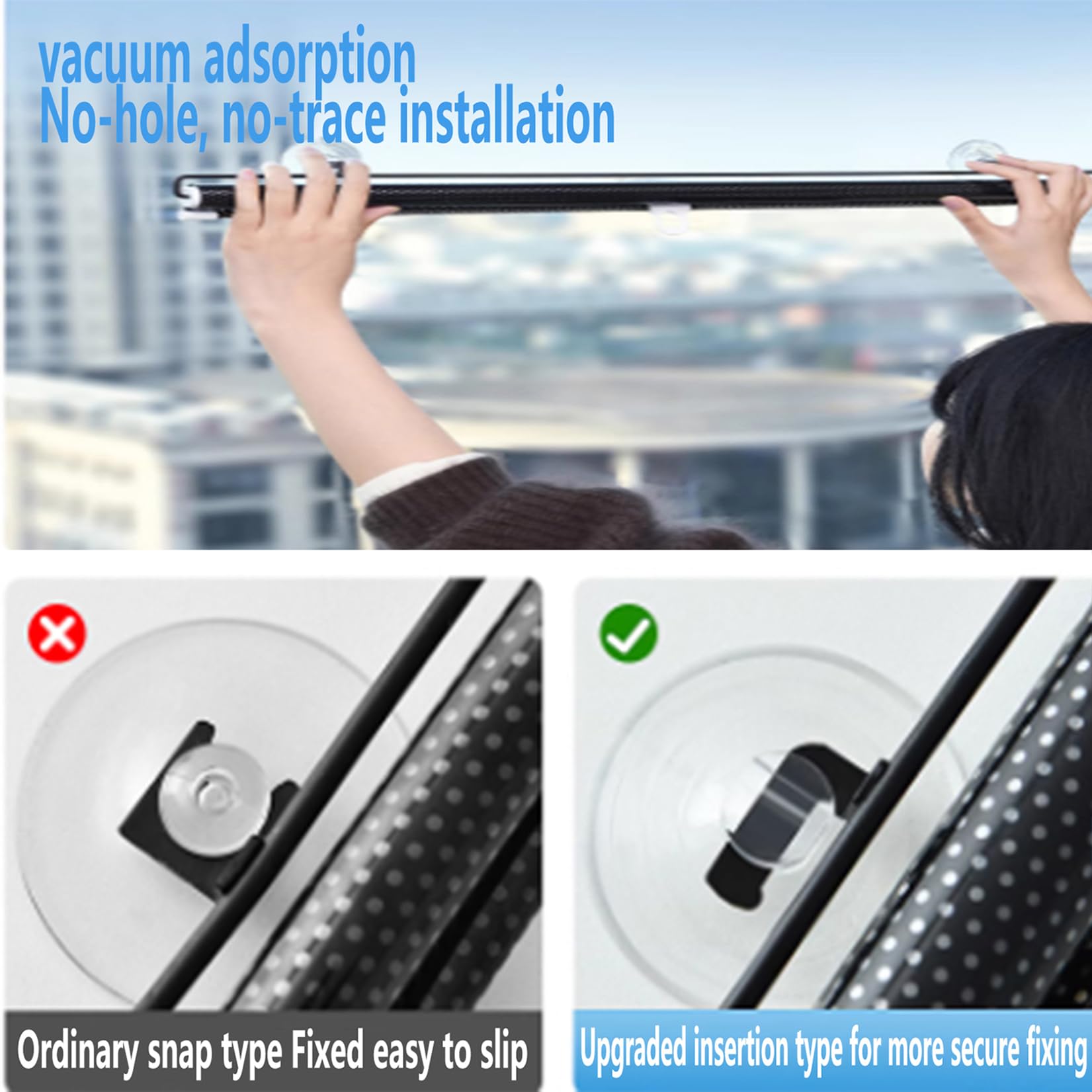 Store Occultant sans Perçage pour Fenetre 80x190cm Rideau Enrouleurs Thermiques avec Ventouse,Transmission De La LumièReprotection Solaire,pour FenêTre De Toit Chambre/Salon/Bureau/Voiture