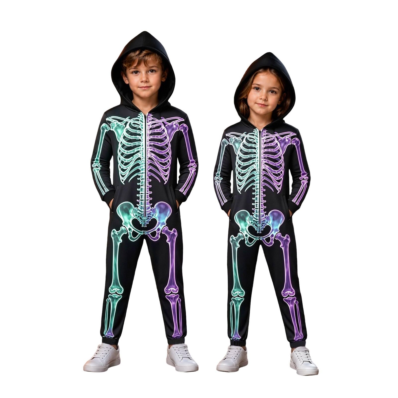 Bat Costume for Kids Skeleton Costume Glow In The Dark Halloween Costumes — image 1