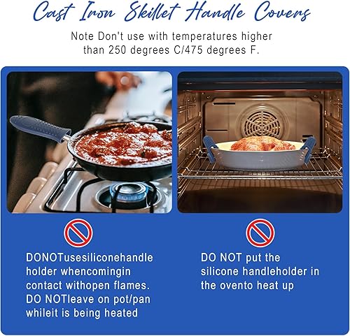Vista 45 de Joyhalo joyhalo - Juego de 6 fundas para mango de sartén de hierro fundido, resistentes al calor, fundas de mango de sartén de hierro fundido