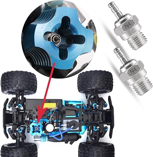 Miniatura 3 de Bujías de encendido caliente N4 para Traxas T-maxx Kyosho HSP1 HPI Redcat 18 110 RC Car Truck Buggy Accesorios, paquete de 5 potentes piezas de