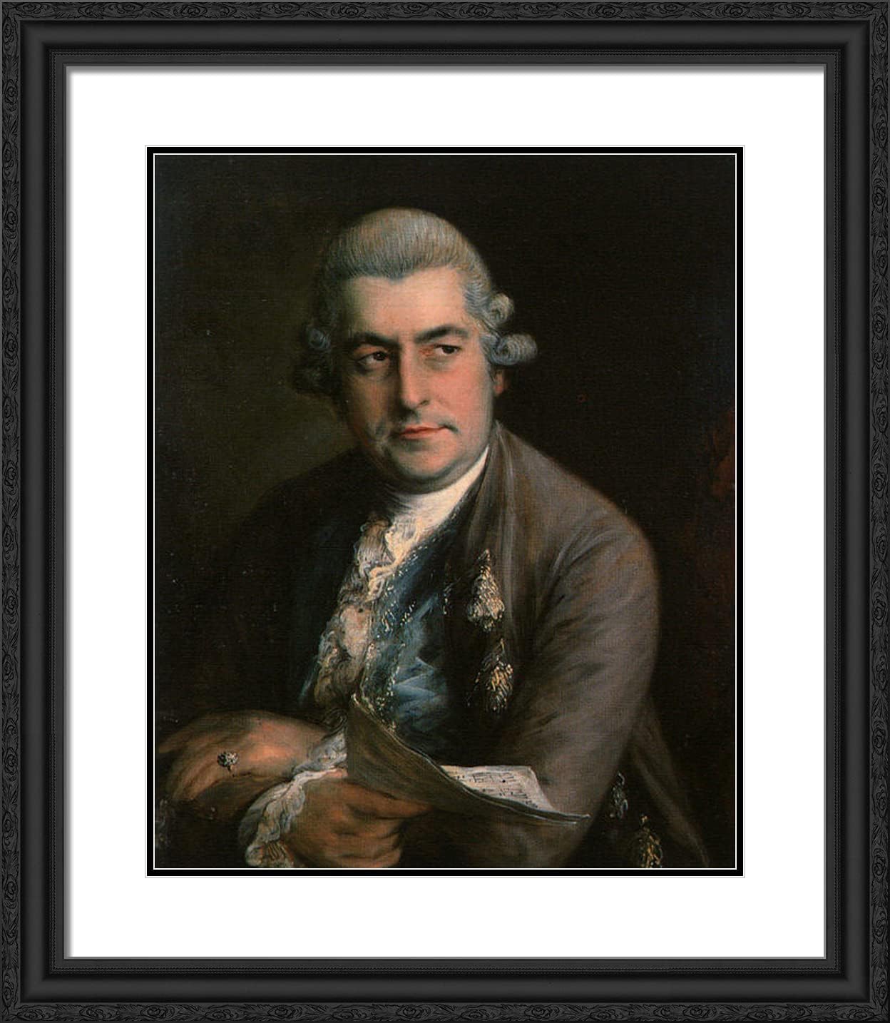 ArtDirect Gainsborough, Thomas 20x23 Gold Ornate Framed Art Print with Double Matting Titled: Johann Christian Bach