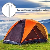 Vista 6 de Rebar Estacas de 12 pulgadas, paquete de 10 estacas de metal resistente en J, estacas de valla para trampolín, valla, tienda de campaña