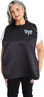 Magnetic Me Adult Bib Clothing Protector for Elderly Women and Men | Washable and Reusable Large Bibs for Eating Black Bow
