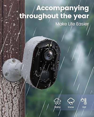Miniatura 5 de Cámaras de seguridad inalámbricas para exteriores, visión nocturna a color 2K alimentada por batería, cámaras WiFi para seguridad del hogar,