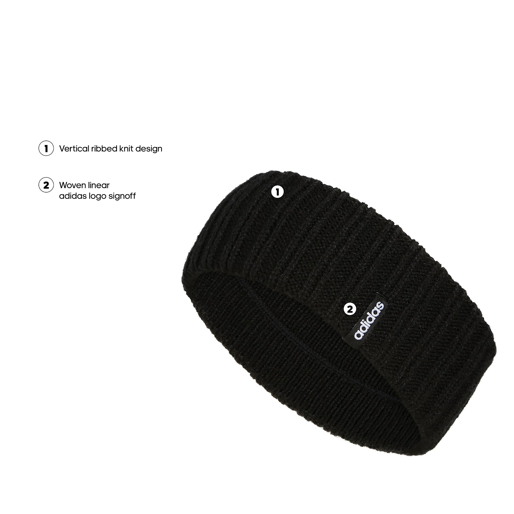 adidas Women's Linear Knit Headband, Black F22, One Size