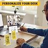 AceOrbit 18 pzas de letreros de escritorio divertidos con porta notas adhesivas, regalo de oficina divertido | Mini letreros de escritorio de acrílico amarillo de precaución, decoración de oficina divertida para compañeros, maestros, empleados y jefes, regreso a clases 3