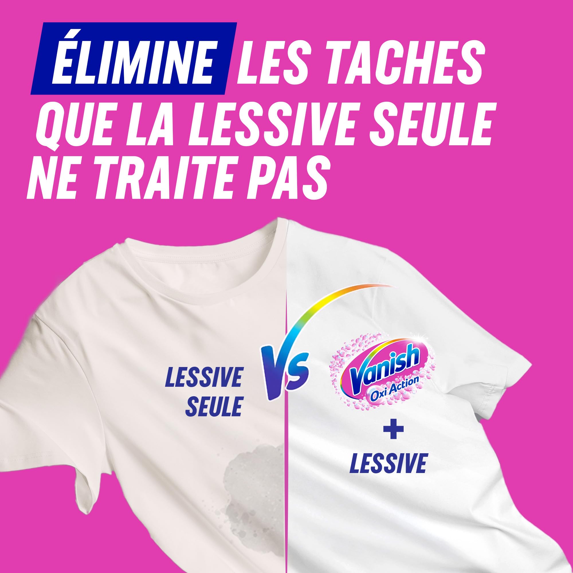 Vanish Oxi Action Poudre Détachant textile et Raviveur de Blancheur - Efficace sur les tâches tenaces - 2,7kg