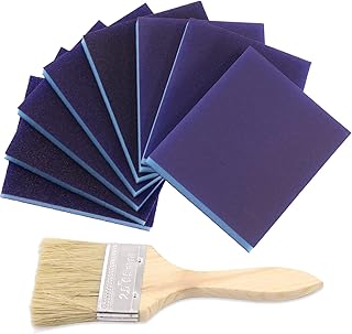 Swpeet Juego de 21 bloques de lijado de esponja de lijado ultrafina de grano #180, 21 unidades de 4.72 x 3.9 x 0.47 pulgadas, color azul #180, bloques de lijado flexibles y de espuma suave