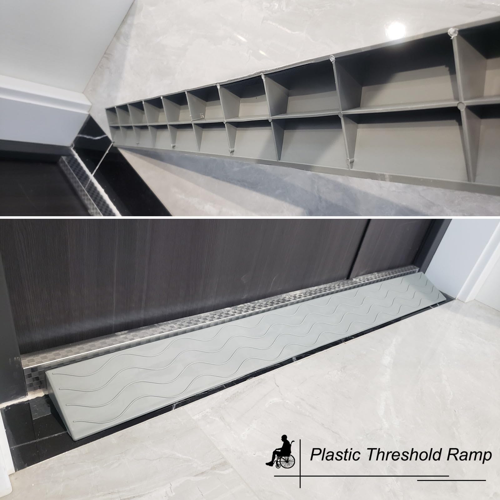 Rampa de Acceso Rampas de Plástico para Coche 1-10cm Alto, Rampa para Silla de Ruedas para Puertas, Escaleras, Escalones, Aceras y Scooters de Movilidad Rampas de Umbral(Red,Rise 6.5cm/2.6")