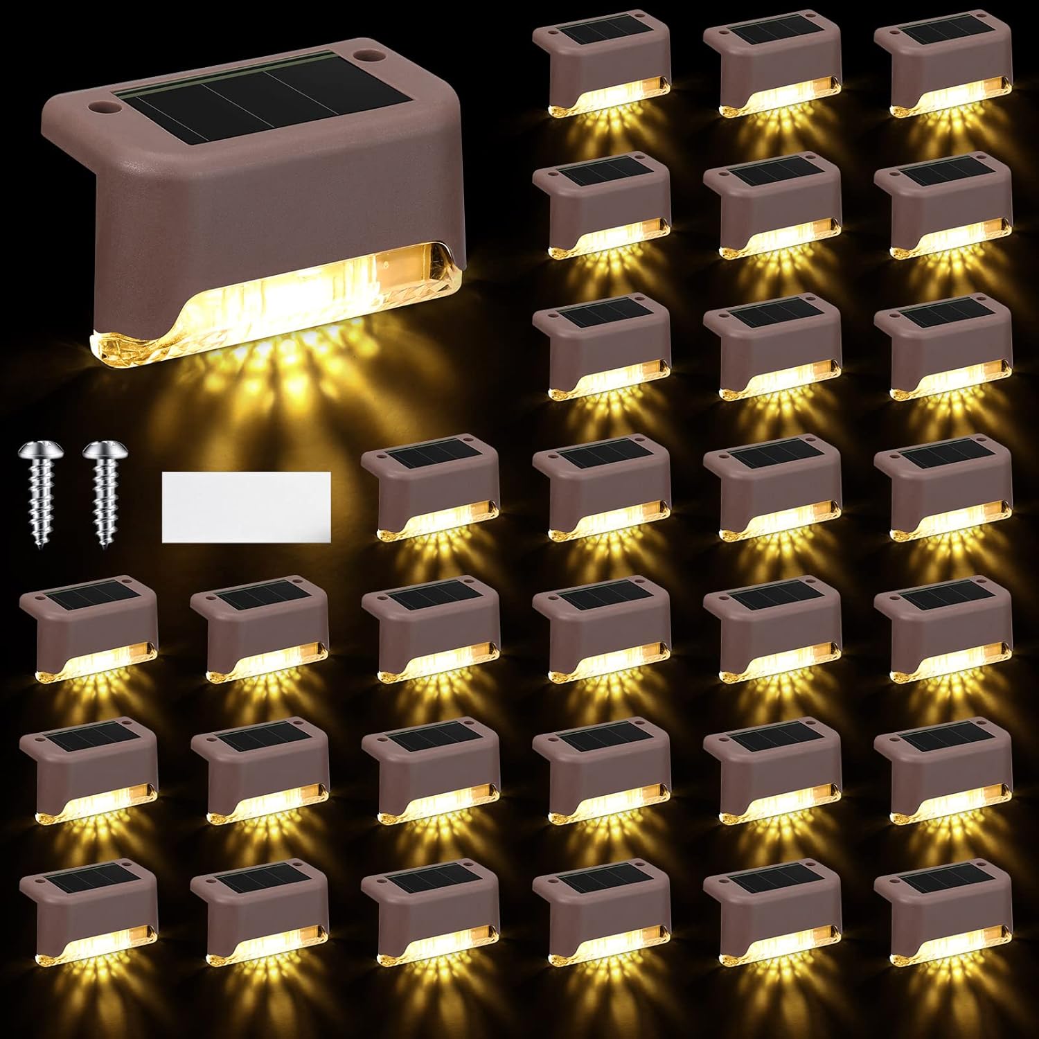 32 Pcs Solar Deck Lights Outdoor, Solar Step Lights Waterproof LED