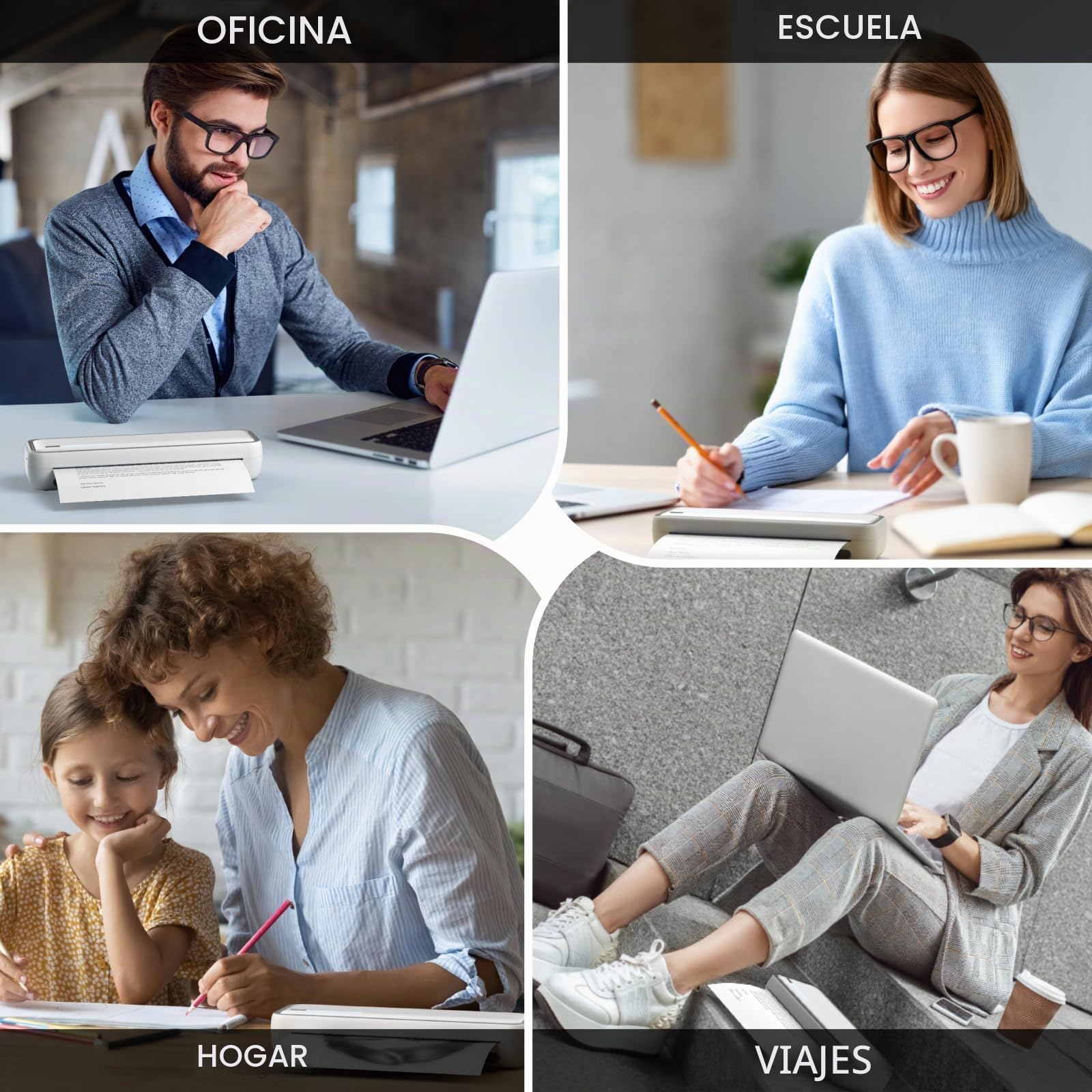 Bisofice X9 impresora térmica móvil A4 portátil para teléfono, ordenador, viajes, oficina en casa