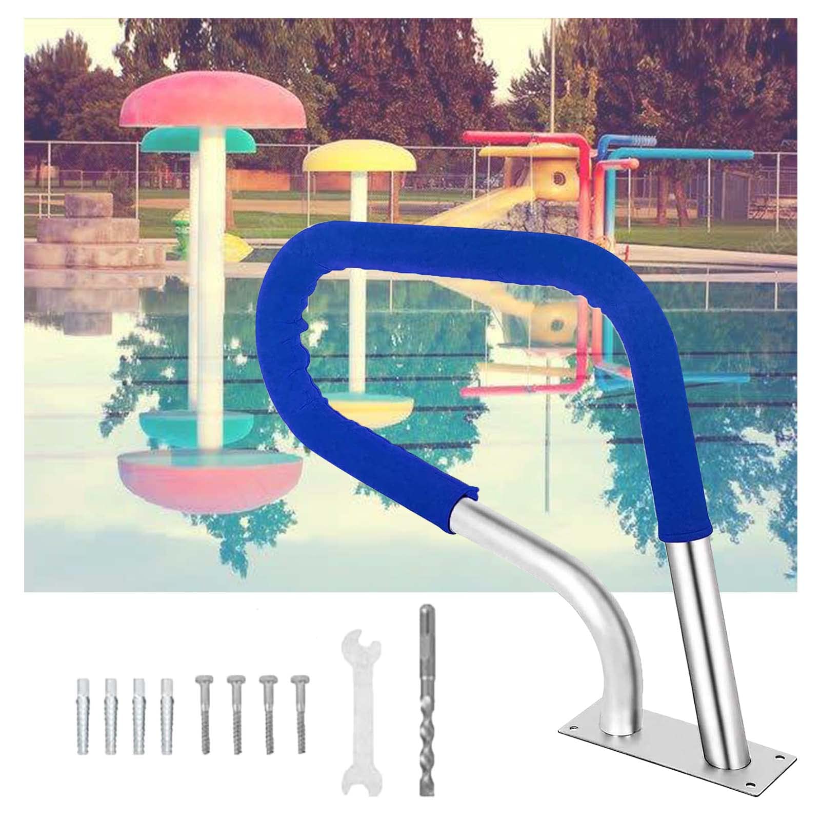Mains courantes d'entrée de piscine de sécurité en inox avec base solide