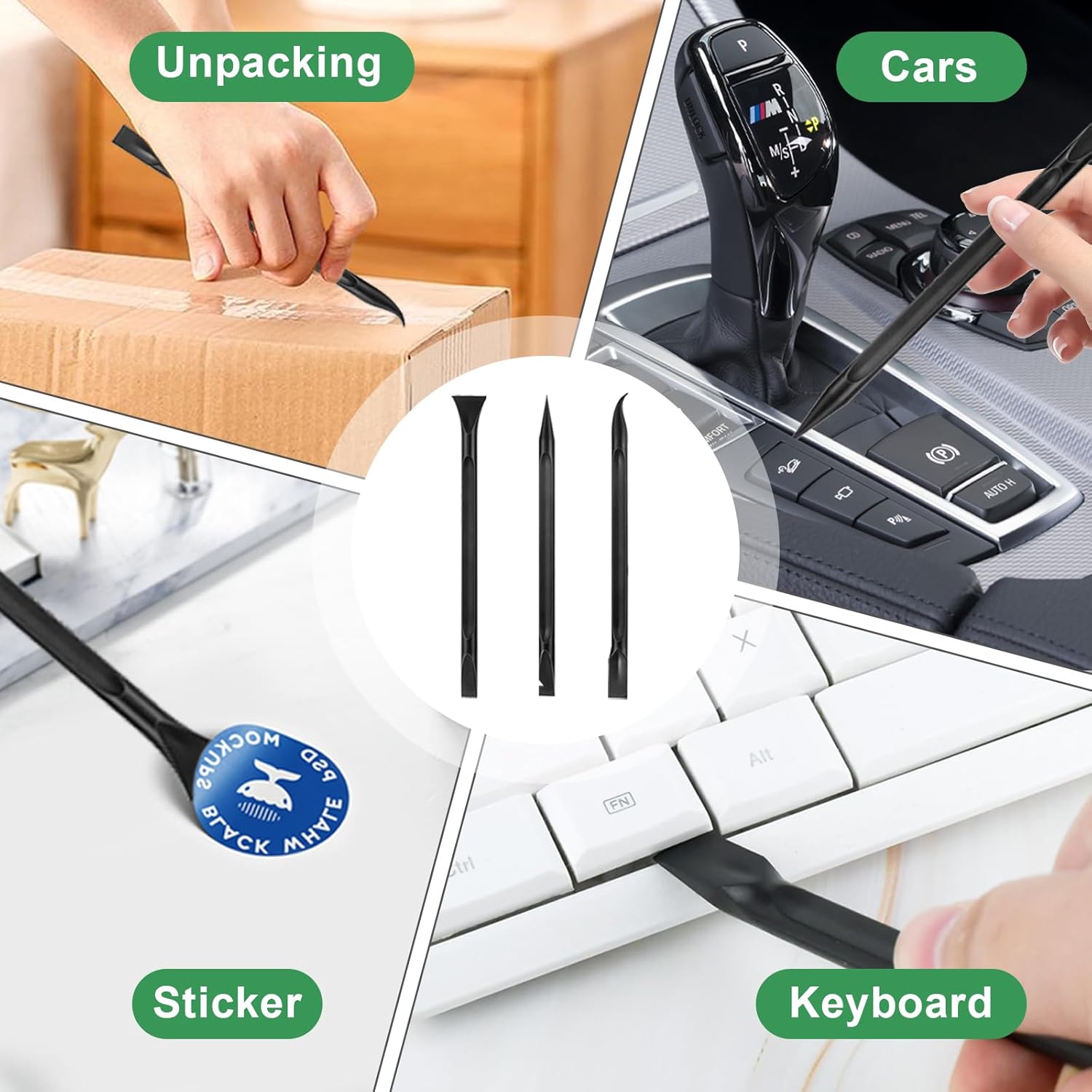 15 Pack Putty Knife, 2Putty Knife Set, 2Spreader, 2Spackle Tool, 2Plastic Putty Knife Scraper, 2Scraper Tool, 2Putty Scraper, 3 Detail Scraper Tool, Flexible Plastic Paint Scraper Tool for Spackling