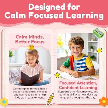 Focus Gummies for Kids, Brain Supplements Gummies, 60 Count