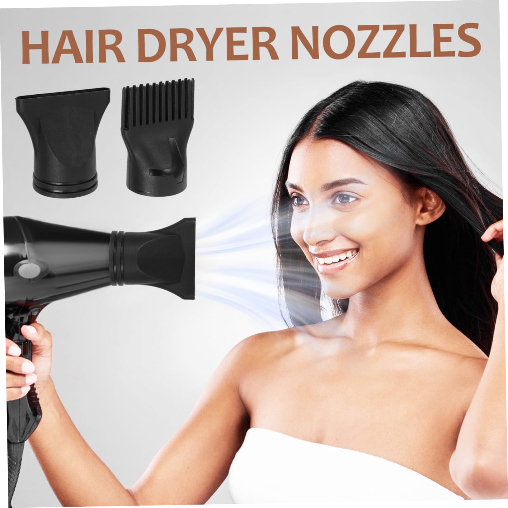 LIFKOME Lot de 2 embouts concentrateurs pour sèche-cheveux, sèche-cheveux, embout de rechange, concentrateur étroit, embout de coiffage résistant à la chaleur pour différentes exigences de coiffure