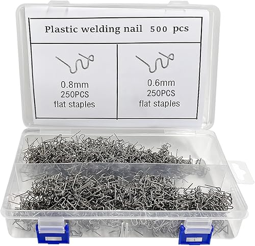 500 varillas de soldadura de grapas calientes, 0.024 in 0.031 in en forma de onda de parachoques de reparación de salpicadero, suministros de grapas