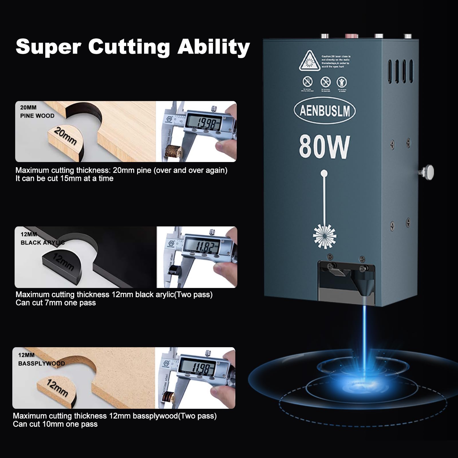 Modulo Laser 80W Per Taglio E Incisione - Testa Laser Con Raffreddamento Ad Aria Per Macchine CNC E Stampanti 3D - Foto 2