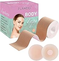 FLANCCI Boob Tape Breast Lift with Nipple Covers - Waterproof, Sweat-Resistant Body Tape for Push-Up Lift & Natural Shape