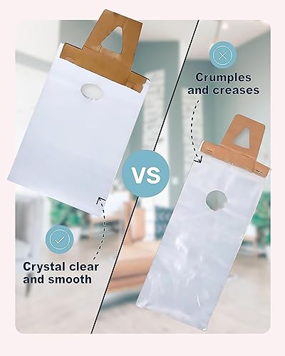 Miniatura 9 de Skywin 1000 bolsas de plástico para colgar puertas de 6 x 9 pulgadas, bolsas transparentes de 0.8 mil para colgar puertas, protegen volantes,