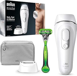 Braun Silk-Expert Pro 5 IPL Haarentfernungsgerät, IPL Gerät, Rasierer, 2 Aufsätze, Tasche, für dauerhaft sichtbare Haarent...